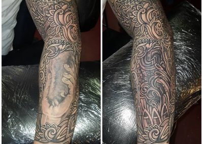 First piece of da day...coverup.
Up 2 back of the arm